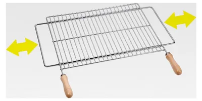Produktbild von Ausziehbarer Grillrost von 52 bis 62 cm x 40 cm aus 304 Edelstahl, 53,5 x 62,5 x 3 cm