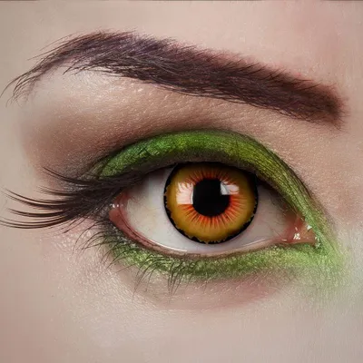 Produktbild von aricona Orange-Gelbe Kontaktlinsen - Farbige Halloween-Linsen ohne Stärke