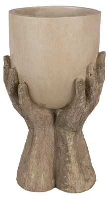 Produktbild von Clayre & Eef Blumentopf Hände 37 cm Beige Polyresin
