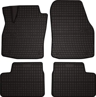 Produktbild von Gummifußmatten passend für Opel Astra H (Limousine, Fließheck, Kombi, TwinTop, Cabrio, Coupé, Bj. 2003-2010) –  schwarz, passgenau, mit Befestigungen set 4 Stk. - Gummi-Automatten