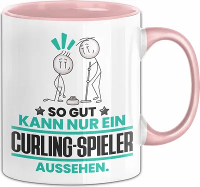 Produktbild von Curling-Spieler Geschenk Tasse So Gut Kann Nur Ein Curling-Spieler Aussehen Geschenkidee Kaffee-Becher (Rosa)