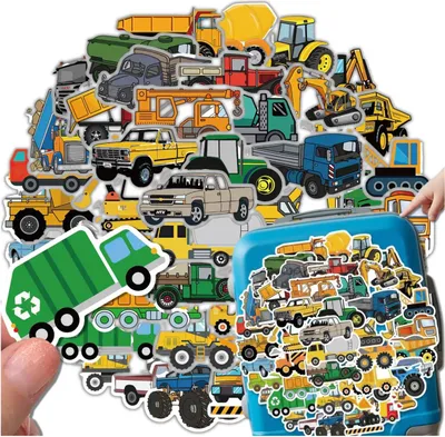 Produktbild von LKW-Aufkleber-Set, 50 bunte Aufkleber, zum Basteln für Kinder