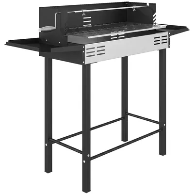 Produktbild von Outsunny Holzkohlegrill Campinggrill und Rotisserie-Kit klappbar Schwarz