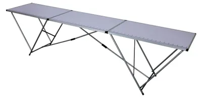 Produktbild von Tapeziertisch, 300 x 60 x 78 cm - Aluminiumrahmen - Stahlgestell, 3 mm starke Arbeitsplatte mit Maßskala - vielseitig einsetzbar