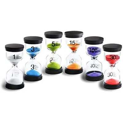 Produktbild von Spezifikation:Material: ABS + Sanduhr aus GlasFarbe: Weiß, blau, grün, lila, orange und rot.Größe: 4,3 * 9,8 cm / 1,69 * 3,86 ZollZeit: 1, 3, 5, 10, 15, 30 MinutenGesamtgewicht: ca. 500gDas Paket beinhaltet: 6 * Sanduhr⌛Hourglass für Kinder und Erwachsene: Mit dem Timer können Kinder und Erwachsene in vielen Situationen ein visuelles Zeitkonzept erstellen. Um verschiedene Zeiten zu überwachen, z. B. Spielen, Baden oder Schlafengehen usw. Teilen und fördern Sie die Managementzeit mit Familie oder Freunden.⌛F