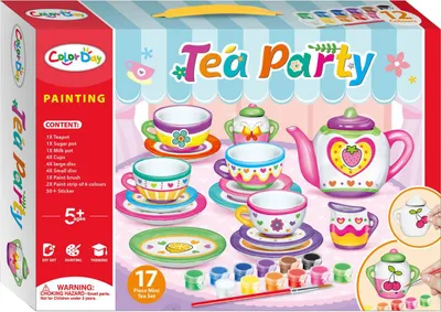 Immagine prodotto di Theeset pittura grande set artigianale per bambini servizio da tè da colorare