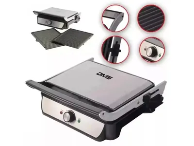 Produktbild von DMS Kontaktgrill KG-06 Tischgrill, Elektrogrill Sandwichmaker Panini Grill