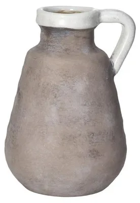 Productafbeelding van Pomax aardewerkvaas, wit, diameter 14 cm, hoogte 22 cm