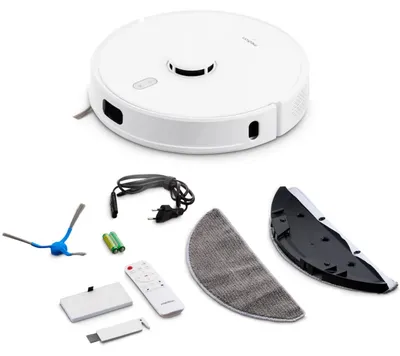 Image de MEDION Robot aspirateur avec navigation laser et fonction balayage X41 SW (Puissance d'aspiration élevée 8000Pa, aspirateur robot 2en1, cartographie précise, zones Go & No Go, plusieurs étages)