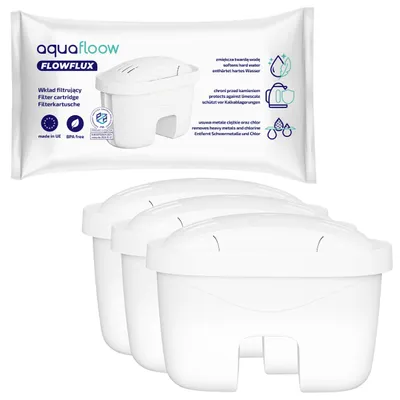 Immagine prodotto di Set di 3 cartucce filtranti Aquafloow Aquaflux – compatibili con Laica Bi-Flux, Brita Maxtra, Dafi Unimax