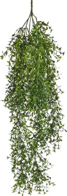 Produktbild von aplanta Künstlicher Hänge-Farn - Carsten | 80 cm, UV-beständig, B1 Feuerhemmend, für draußen, Kunstpflanze, wie echt, Allergiker geeignet, pflanzliche Dekoration Praxis, Office & Wohnzimmer