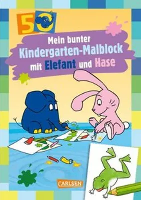Produktbild von Mein bunter Kindergarten-Malblock mit Elefant und Hase