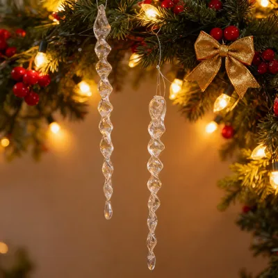 Immagine prodotto di Decorazioni a forma di stalattiti per l'albero di Natale, confezione da 26 pezzi