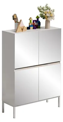 Productafbeelding van Spiegelschaaf met 4 deuren, wit, 80 x 30,5 x 115,5 cm