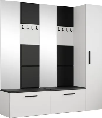 Produktbild von Masseno Garderobe-Set MODULO 201,2/204/40 cm Modern Garderobenschrank Weiß
