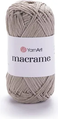 Produktbild von YarnArt Makramee Garn 1,5 mm – Farbe 156 Dunkelbeige | Robust, glatt & perfekt für Deko, Taschen & Knüpfprojekte - 90g