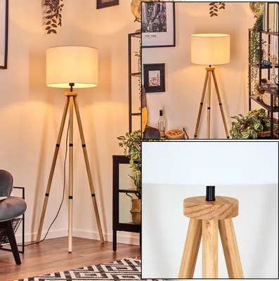 Produktbild von Schiavonea Stehlampe aus Holz/Stoff in Naturfarben/Weiß