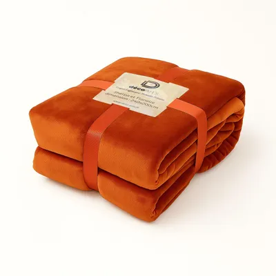 Immagine prodotto di Plaid in Flanella Sherpa 480G/M² 200x240 Terracotta DECO ARTS
