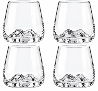 Produktbild von 4 Trinkgläser Bergdesign 400 ml Wassergläser Cocktailgläser Whiskeygläser