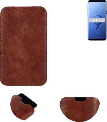 Produktbild von K-S-Trade Schutzhülle Handyhülle kompatibel mit Samsung Galaxy S9+ Exynos Handytasche Kunstleder Sleeve in braun