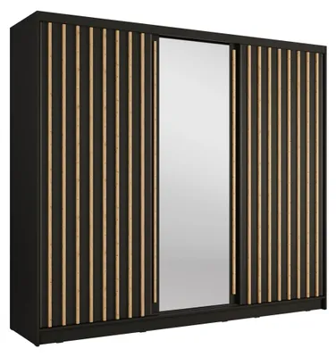 Immagine prodotto di Armadio KAZU 3 porte scorrevoli con specchio grigio grafite 248 cm