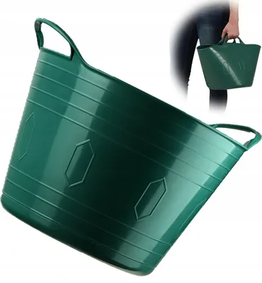 Obrázok produktu pre KADAX flexibilný plastový kôš s držadlami, kôš na bielizeň, multifunkčný kôš na hračky (zelený, 15 l)