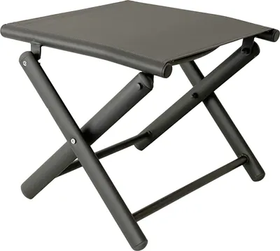 Produktbild von Garten Klapphocker / Fußhocker Metall - Textilen Anthrazit / Grau