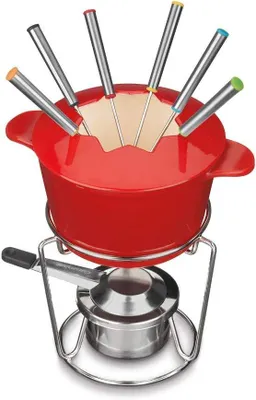 Produktbild von Cuisinart Fondue-Set aus Gusseisen, 13-teilig, Rot
