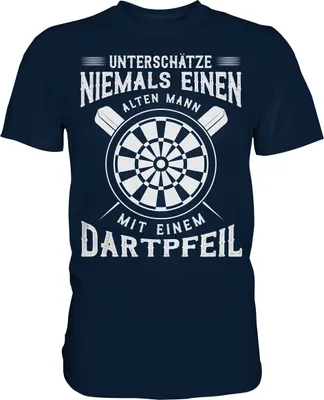 Produktbild von Unterschätze keinen alten Mann mit Dartpfeil Dart T-Shirt – Navy / 5XL