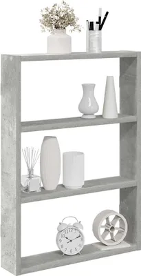 Produktbild von PUEAZU Wandregal Betongrau 43x9x60 cm Holzwerkstoff - Wandregale &26245