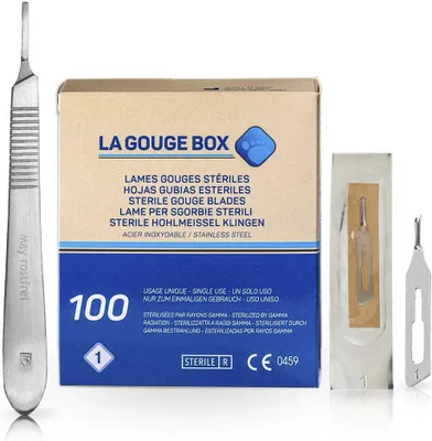 Produktbild von Hohlmeißelklingen Set für Podologie & Fußpflege | 100x sterile Klingen Fig. 1