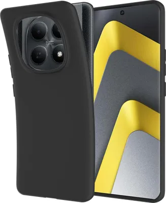 Image de Cazy Coque compatible avec Xiaomi Poco M8 (5G) Coque en Silicone – Coque Flexible – Noir