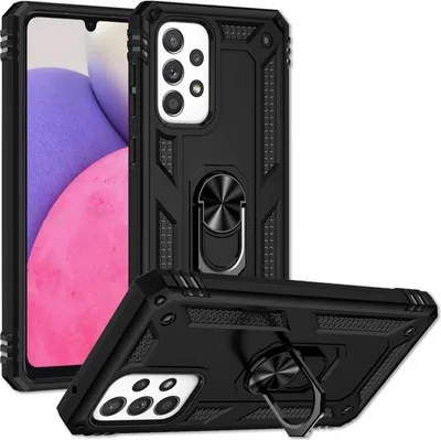 Image de Pour Samsung Galaxy A33 - Style militaire Housse anneau antichoc Outdoor Protection Cover Noir