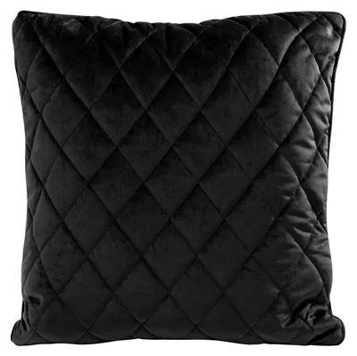 Produktbild von Dekorativer Kissenbezug Sofakissen VELVET 27 F 45x45 schwarz PIPING