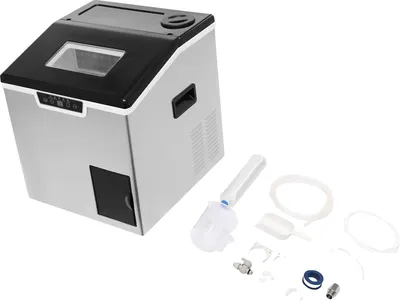 Obrázek produktu pro Zmrzlinovač, funkce drceného ledu a kostek ledu, LCD displej, stříbrný