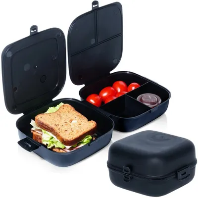 Zdjęcie produktu dla Vilde lunch box pojemnik śniadaniowy 2x700ml czarny BPA free szczelny