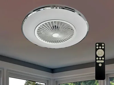 Immagine prodotto di Lampada a soffitto a LED con ventilatore a soffitto e telecomando, 72W - LCL6352