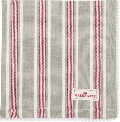 Image de Serviette de table en coton Ivah Stripe Beige
