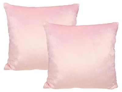 Produktbild von JACK 2er Set Teddy Flausch Kissenhülle Kissenbezug Dekokissen flauschig kuschlig weich, Farbe:Rosa, Größe:40 x 40 cm