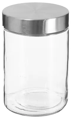 Vorratsdose aus Glas und Edelstahl, 1,2 l, Ø 11 cm