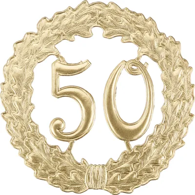 Image de Couronne de chiffres, carton, 18 cm, dorée, « 50 »