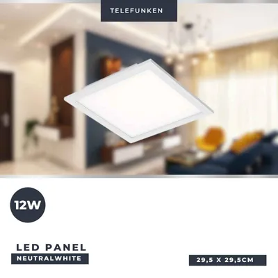 Immagine prodotto di BRILONER Pannello LED semplice, luce bianca neutra, bianco, 29,5 x 29,5 x 5,5 cm