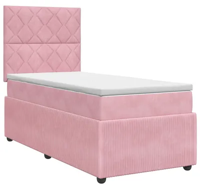 Produktbild von Boxspringbett mit Matratze mit Kopfteil Rosa 80 x 200 cm Samt