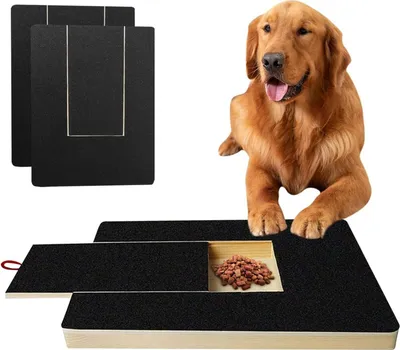 Produktbild von Krallenschleifer für Hunde mit Snack-Box Kratzbrett Hund mit 2 Ersatzblättern Schleifpapier,Hunde Krallenschleifer für Nagelpflege von Haustieren,Alternative Krallenschleifer