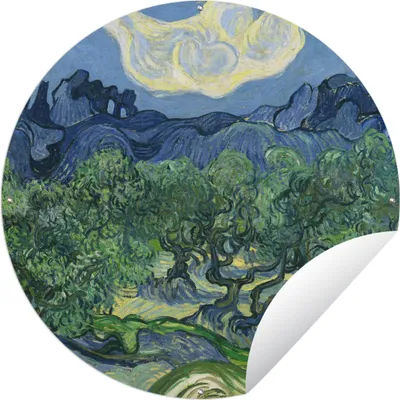 Produktbild von MuchoWow® Gartenposter Outdoor-Poster Rund Die Olivenbäume - Vincent van Gogh Ø 60 cm Gartendeko Rundes Poster draußen