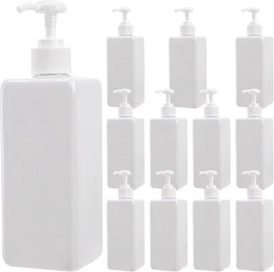 Immagine prodotto di Bottiglie di plastica da 500 ml - 12 pezzi - Bianche - Con tappo a vite