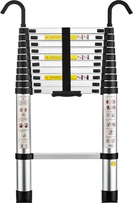 Produktbild von STANEW Teleskopleiter Aluminium 3,2m,Rutschfester Klappleiter Stehleiter Mehrzweckleiter, Abnehmbare Armlehne, Ausziehbare Leiter, Multifunktional Ladder, Maximale Belastbarkeit 150 kg