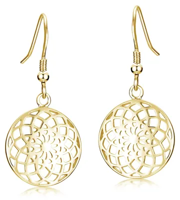 Produktbild von MATERIA Lebensblume Ohrringe Damen Gold Silber 925 - Blume des Lebens Schmuck vergoldet SO-451-Gold