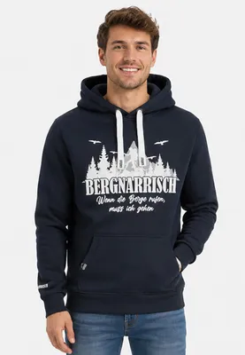 Produktbild von Sublevel Kapuzenpullover Bergmotiv Eingrifftasche Rippbündchen  Größe: M