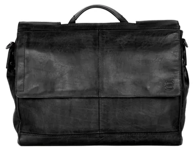 Image de SPIKES & SPARROW Cuir serviette sac d'ordinateur portable pour ordinateur portable Benzo Business Bag 15,6 Black noir